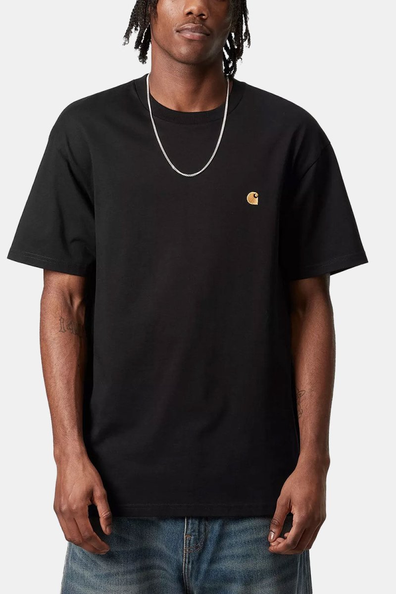 Carhartt WIP Short Sleeve Chase T-Shirt (Black/Gold) | T-Shirts