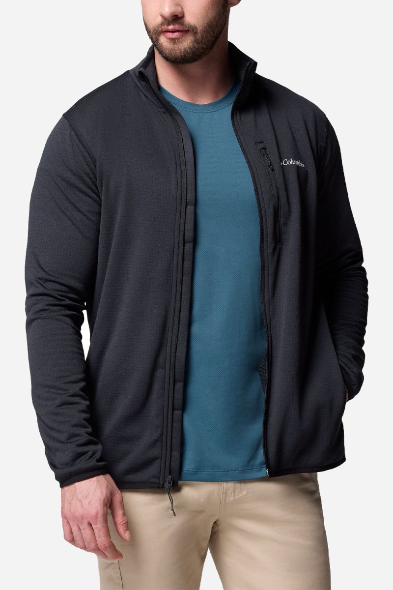 Columbia Essential Hike™ Grid Fleece Full Zip (Black) | Sweaters