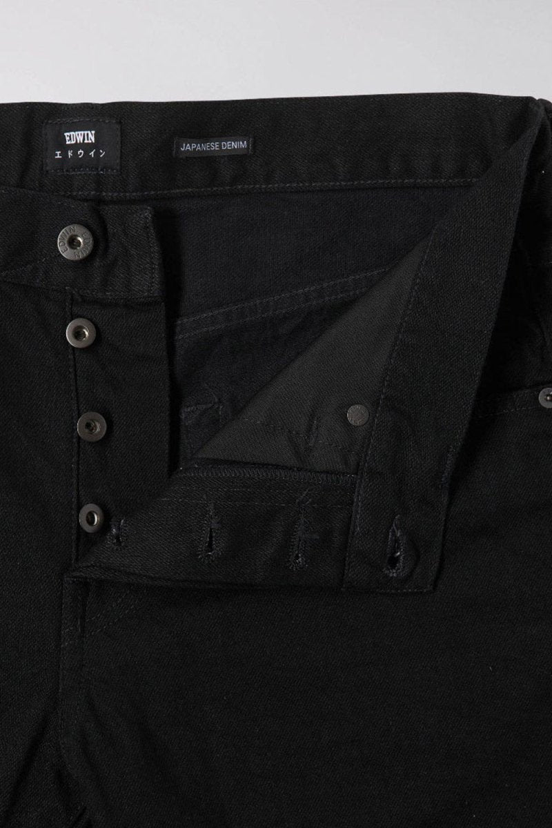 Edwin ED-55 Kaguya 13.4oz Black Rinsed Selvedge Denim (Black) | Jeans