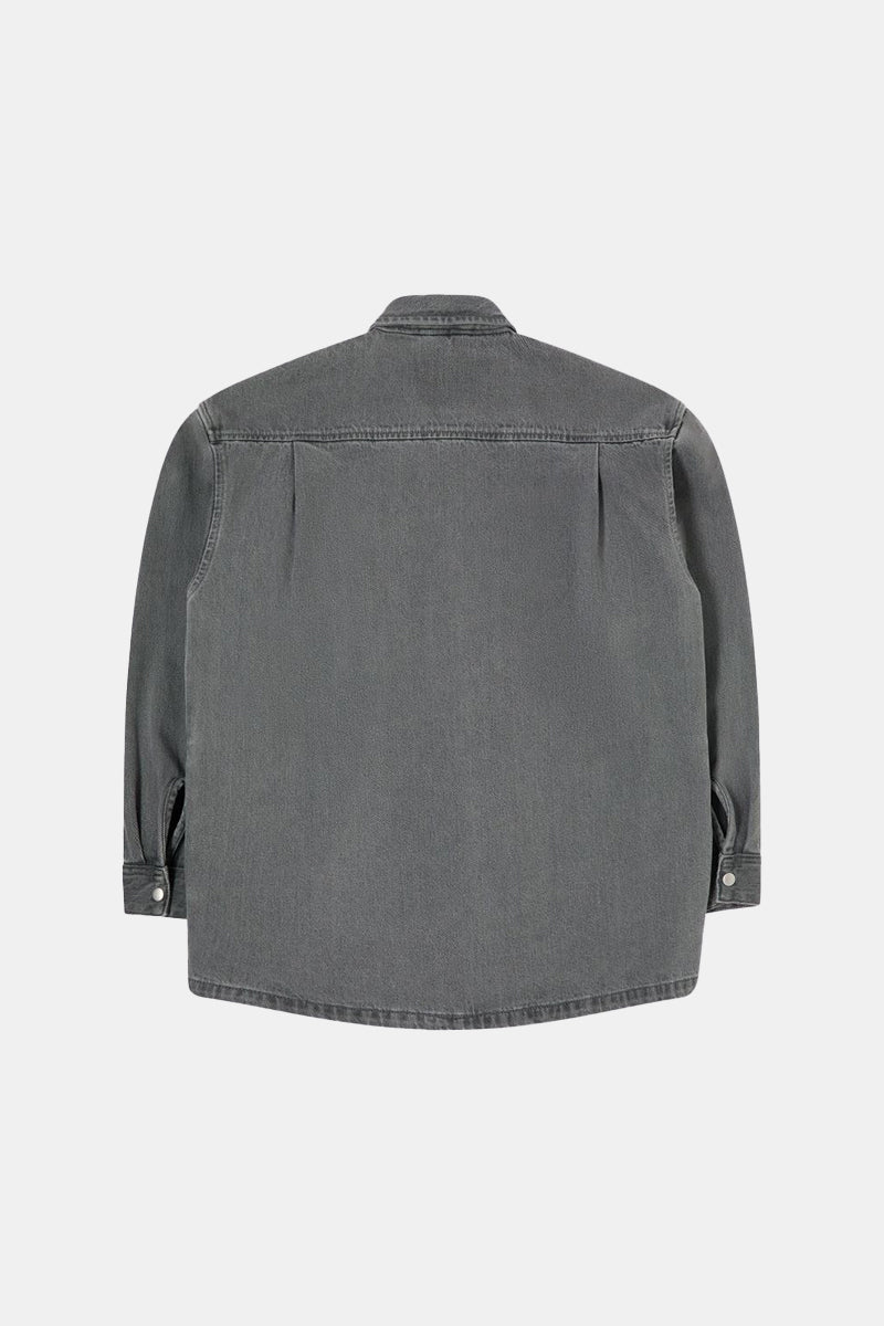 Edwin Utility Long Sleeve Overshirt (Bleach Black Wash) | Shirts