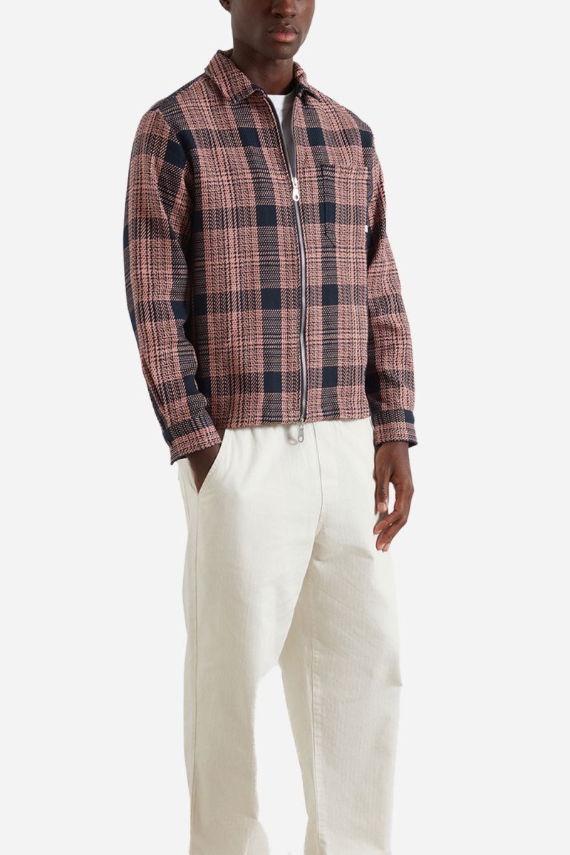 Farah Etienne Long Sleeve Check Zip (True Navy) | Jackets
