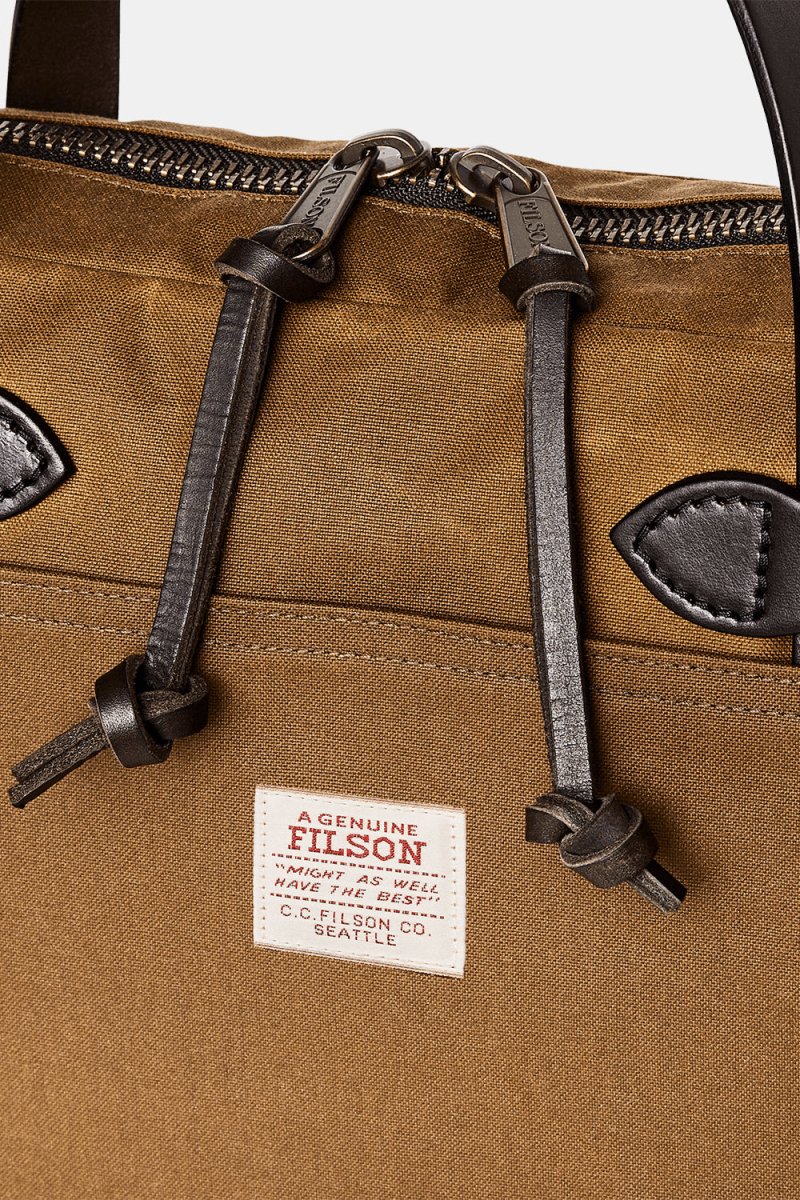 Filson Tin Cloth Compact Briefcase (Dark Tan) | Bags