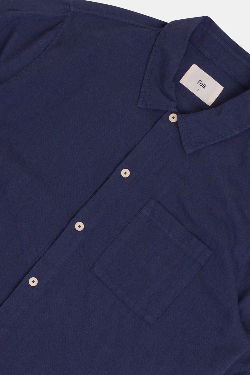 Folk Gabe Short Sleeve Shirt (Soft Navy) | Shirts