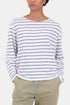 Folk Textured Stripe T-Shirt (Off White/Soft Blue) | Skjorter