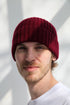 Halvt dusin Super-Soft Lammeuld Fisherman Beanie (Bordeaux Red) | Hatte