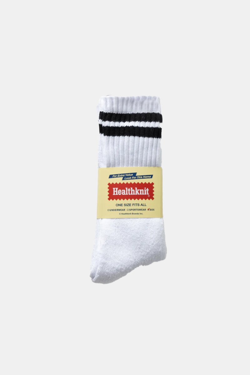 Healthknit 3 Pack 3 Line Crew Socks (Navy/Black/Grey) | Socks