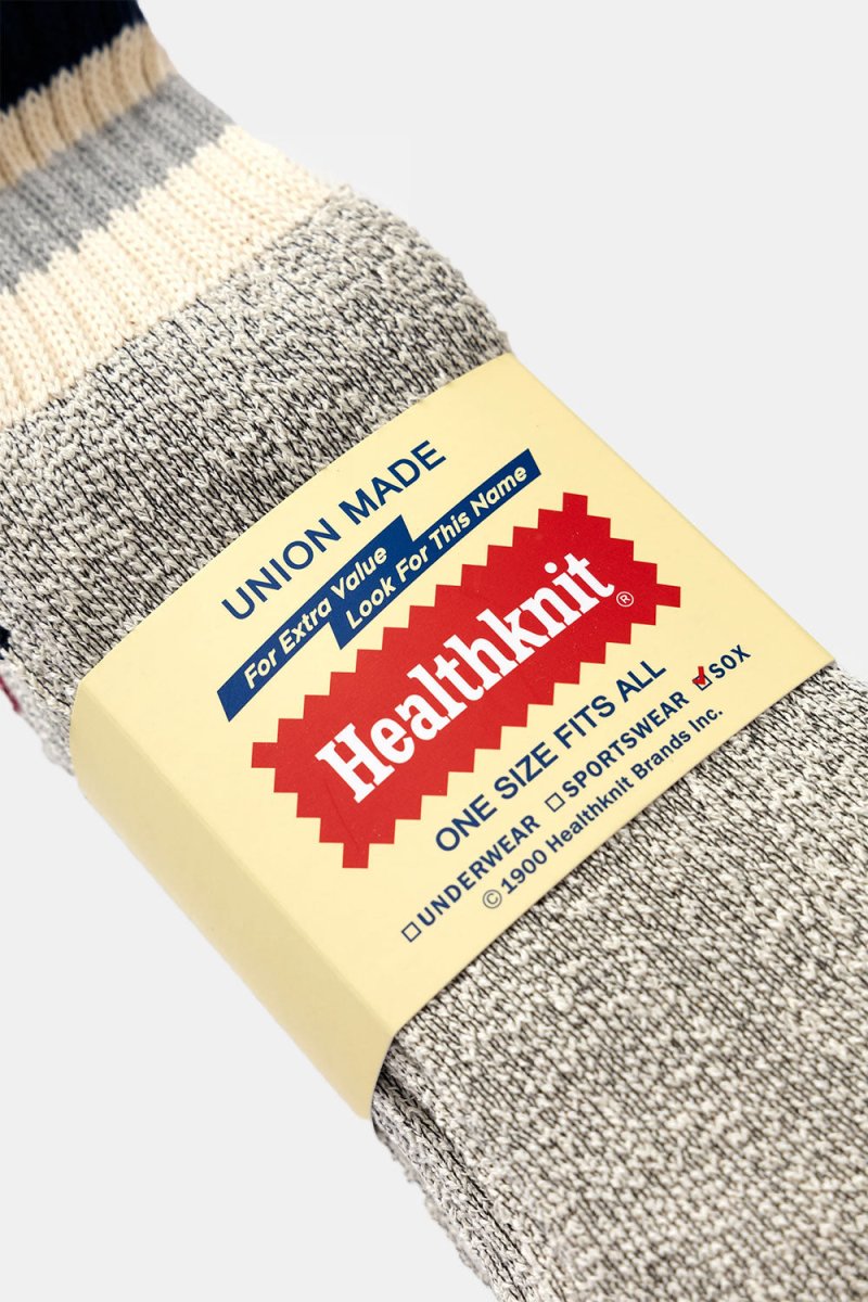 Healthknit 3 Pack Stripe Crew Socks (Grey Multi) | Socks