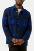 Portugisisk flannel plaid fleece overshirt (Navy) | Skjorter