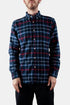 Portugisisk flannel Pop Up ESP ternet skjorte (blå / hvid / rød) | Skjorter