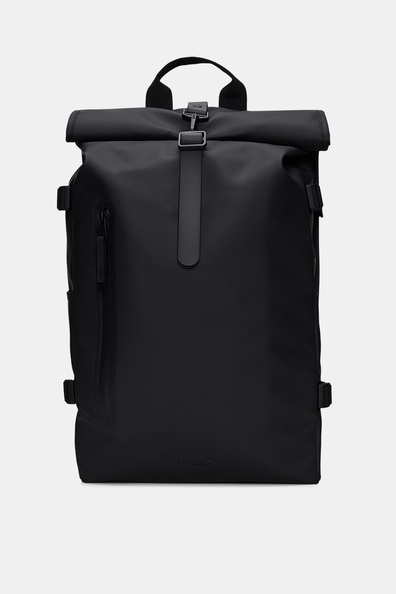 Rains Large Rolltop Rucksack W3 (Black) | Bags