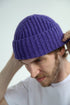 Super-blød lammeuld Fisherman Beanie - Heliotrope lilla | Hatte