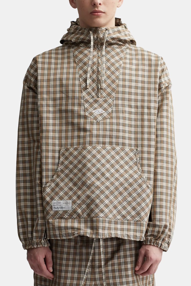 Umbro Masked Hood Plaid Shirt (Brown Beige) | Shirts