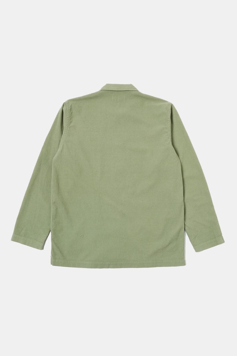 Universal Works Fine Cord Bakers Overshirt (Light Olive) | Jackets