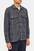 Universal Works Langærmet Utility Shirt (Navy Dogtooth Check) | Skjorter