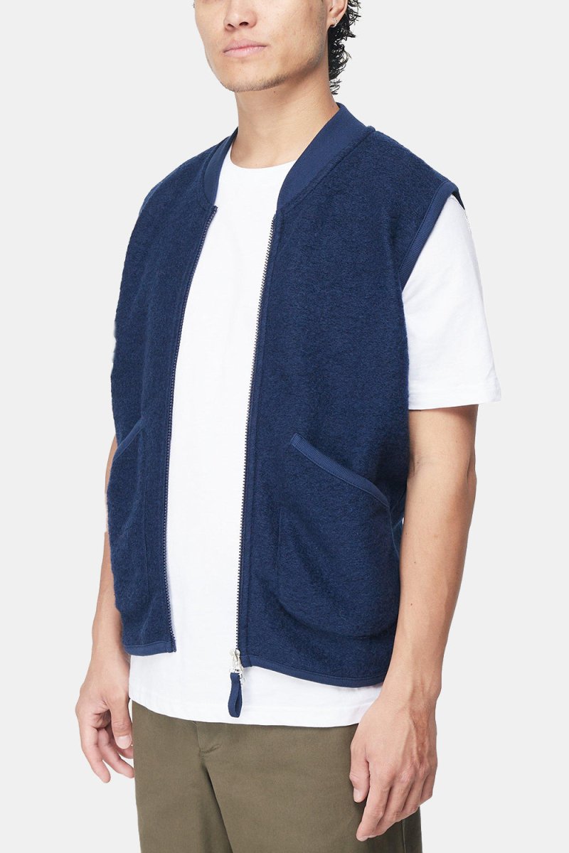 Universal Works Zip Waistcoat (Indigo Blue) | Vests