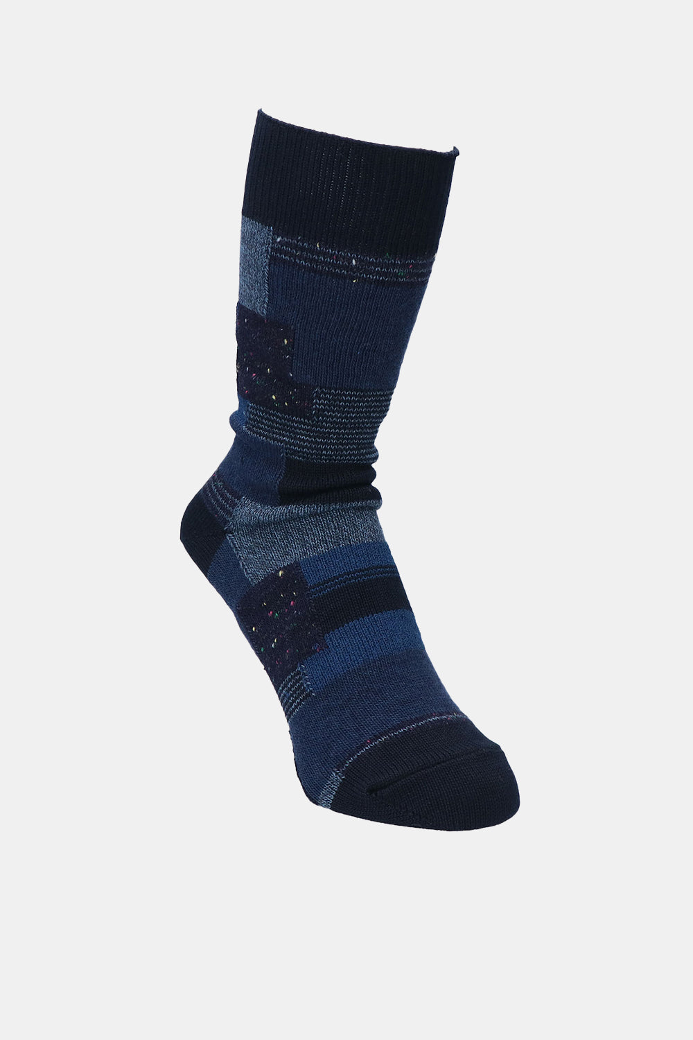 Anonymous Ism Patchwork Crew Socks (Navy) | Number Six