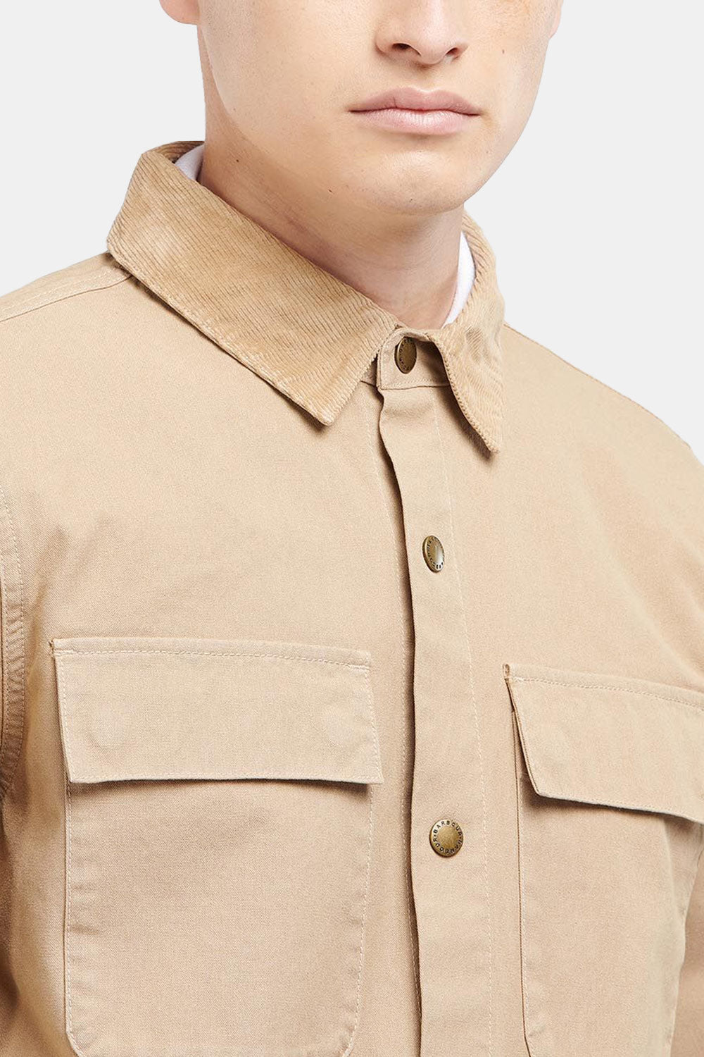 Barbour White Label Nico Heavy Washed Overshirt (Sand) | Number Six