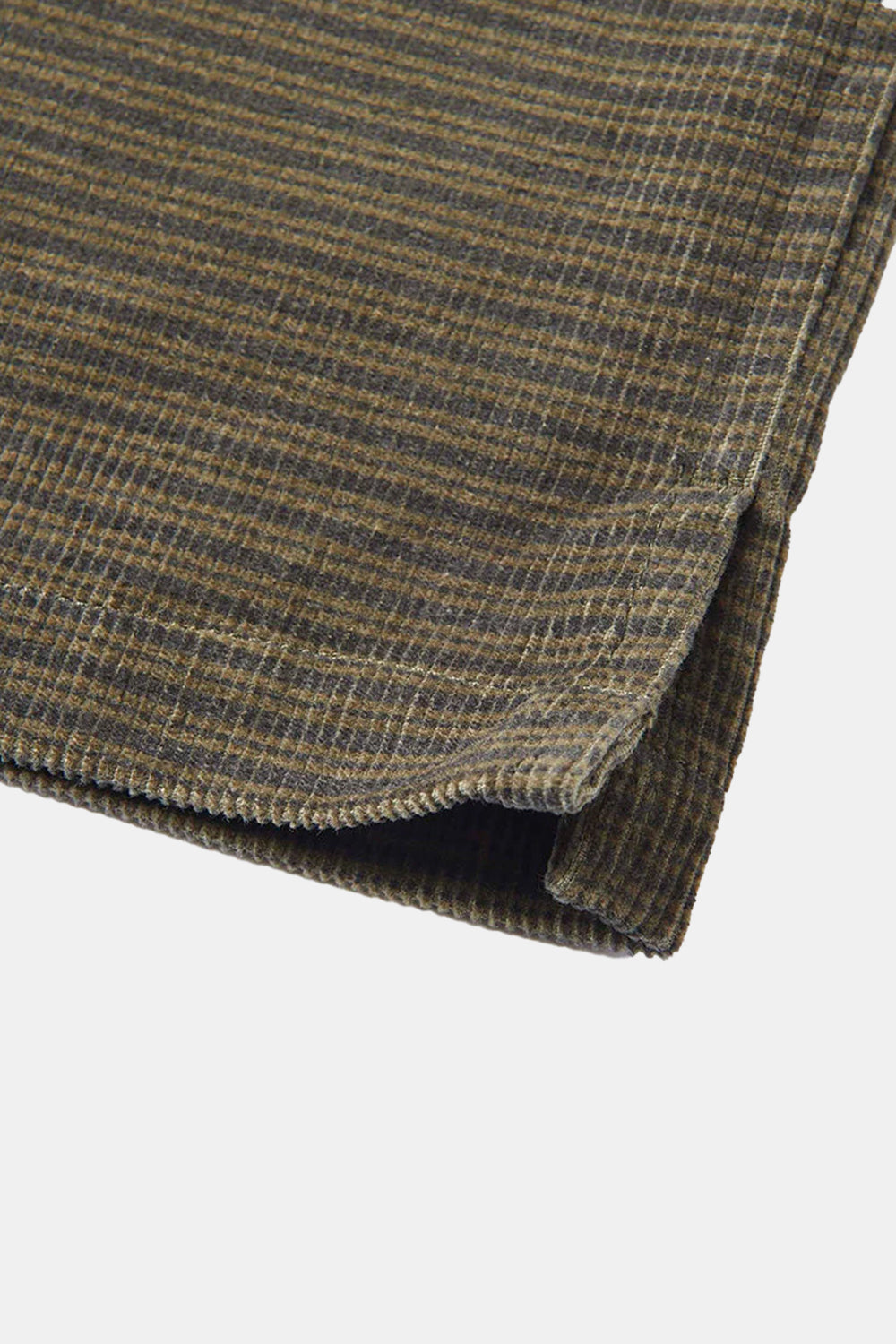 Gramicci Grid Cord Zip Shirt (Olive) | Number Six